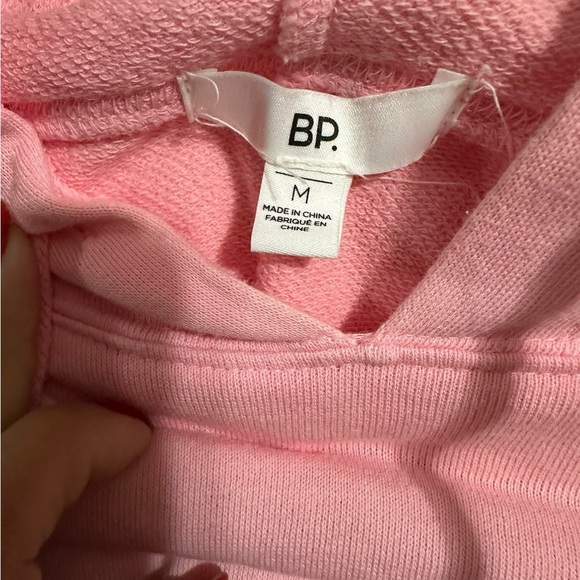 BP. Nordstrom Tie-Dye Ombre Stripe Hoodie Sweatshirt Pink Front Pocket Size M - Picture 5 of 6